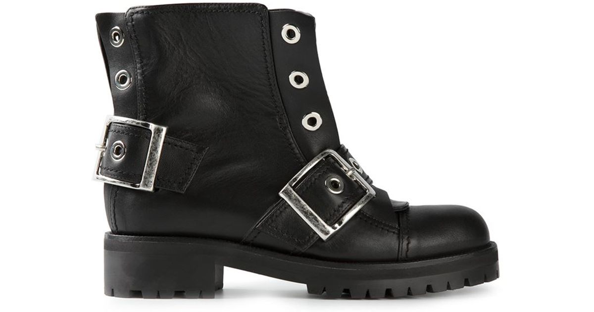 black buckle biker boots