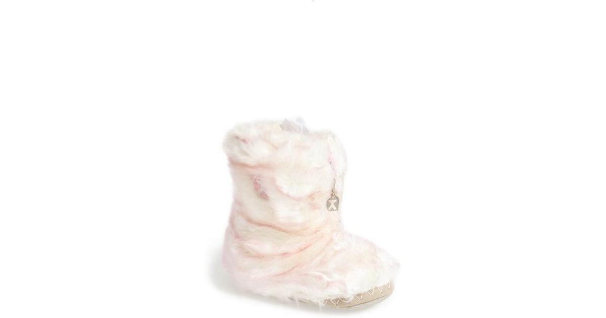 Bedroom Athletics Pink Cole Faux Fur Slipper Boot