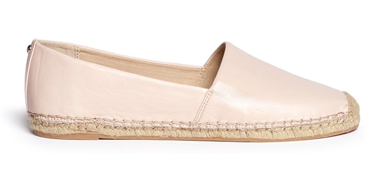 pink leather espadrilles