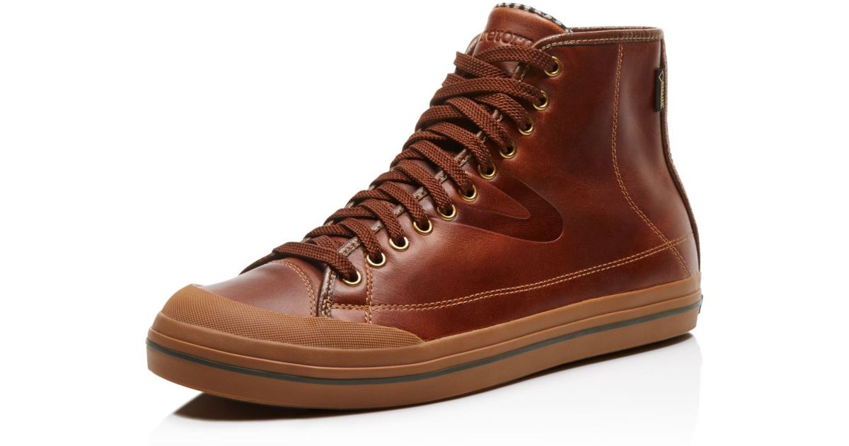 Tretorn Leather Skymra Court Gtx Waterproof Sneaker Boots in Brown - Lyst