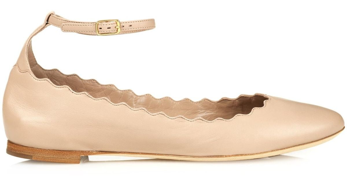 Chloé Lauren Scalloped-Edge Leather 
