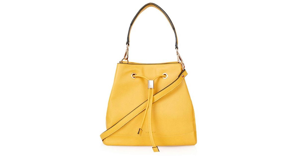 mustard yellow bucket bag