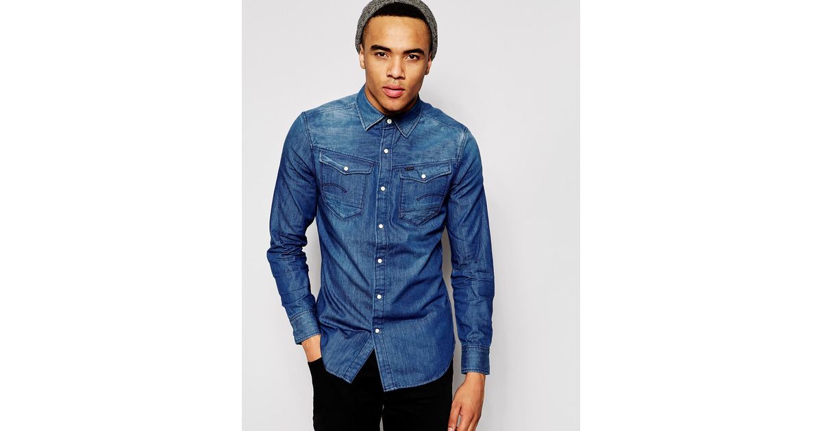 g star raw denim shirt