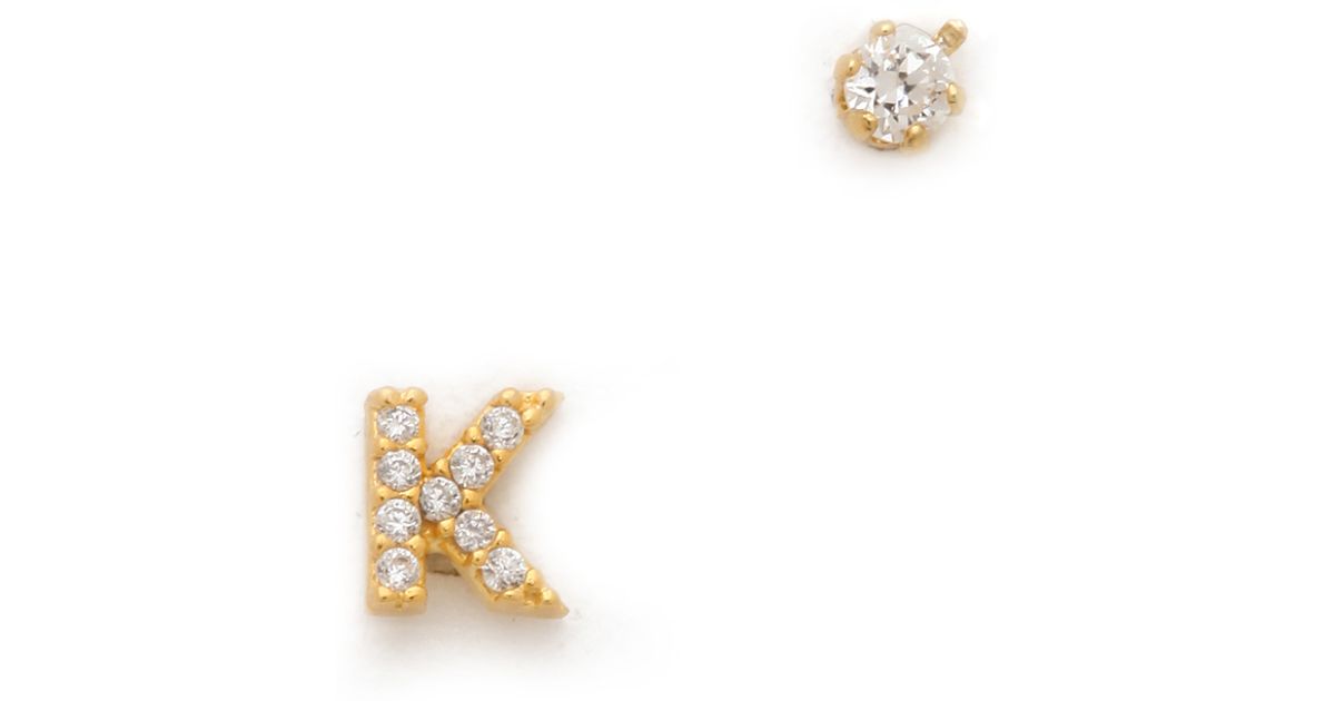 Lyst Tai Alphabet Earrings S In Metallic
