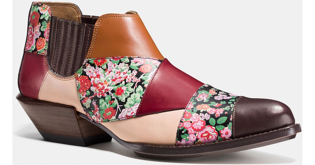 coach patchwork booties