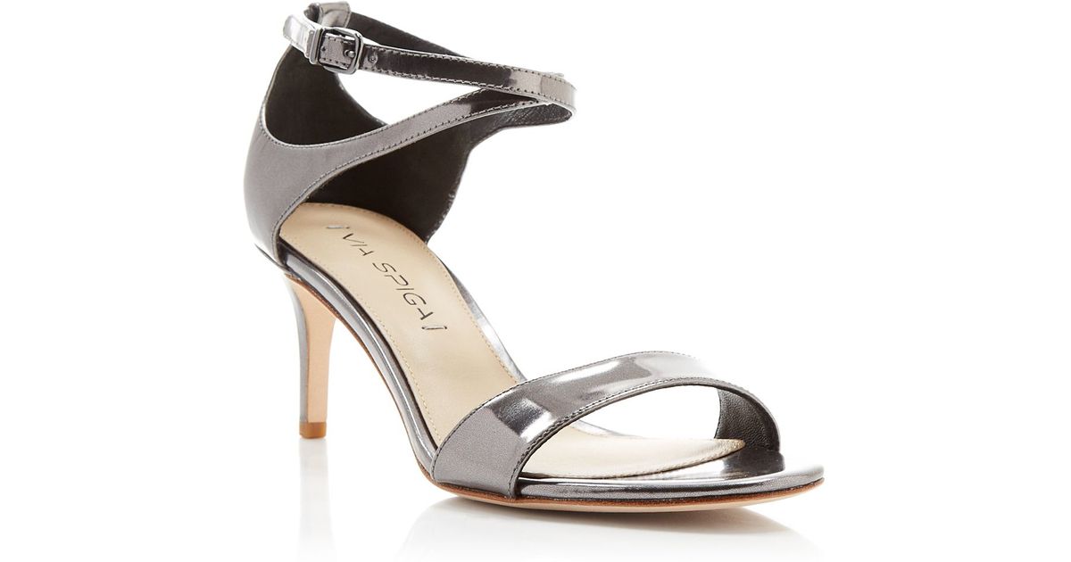 gunmetal sandals low heel