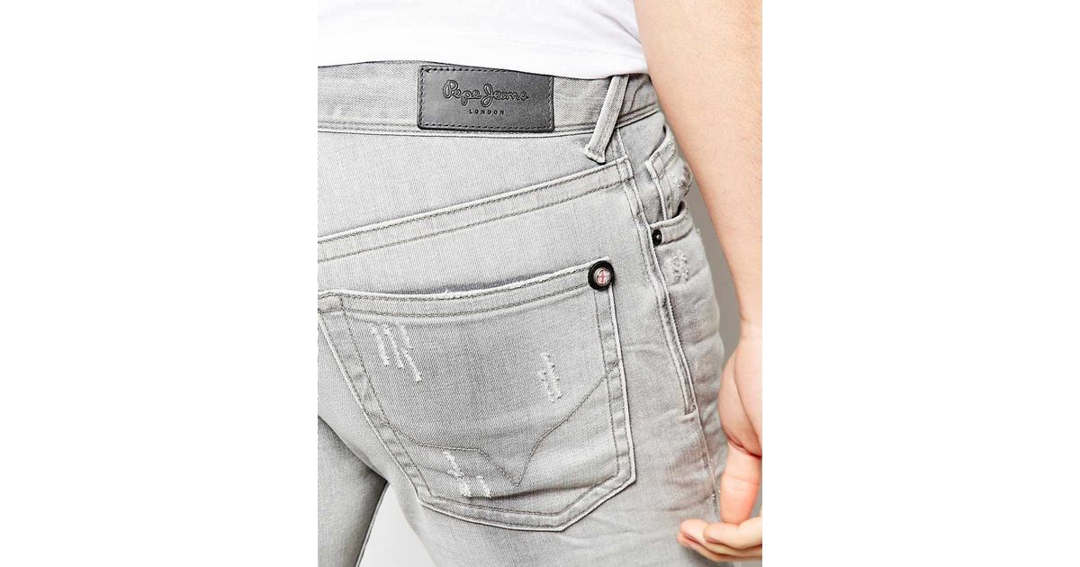 pepe jeans grey slim jeans