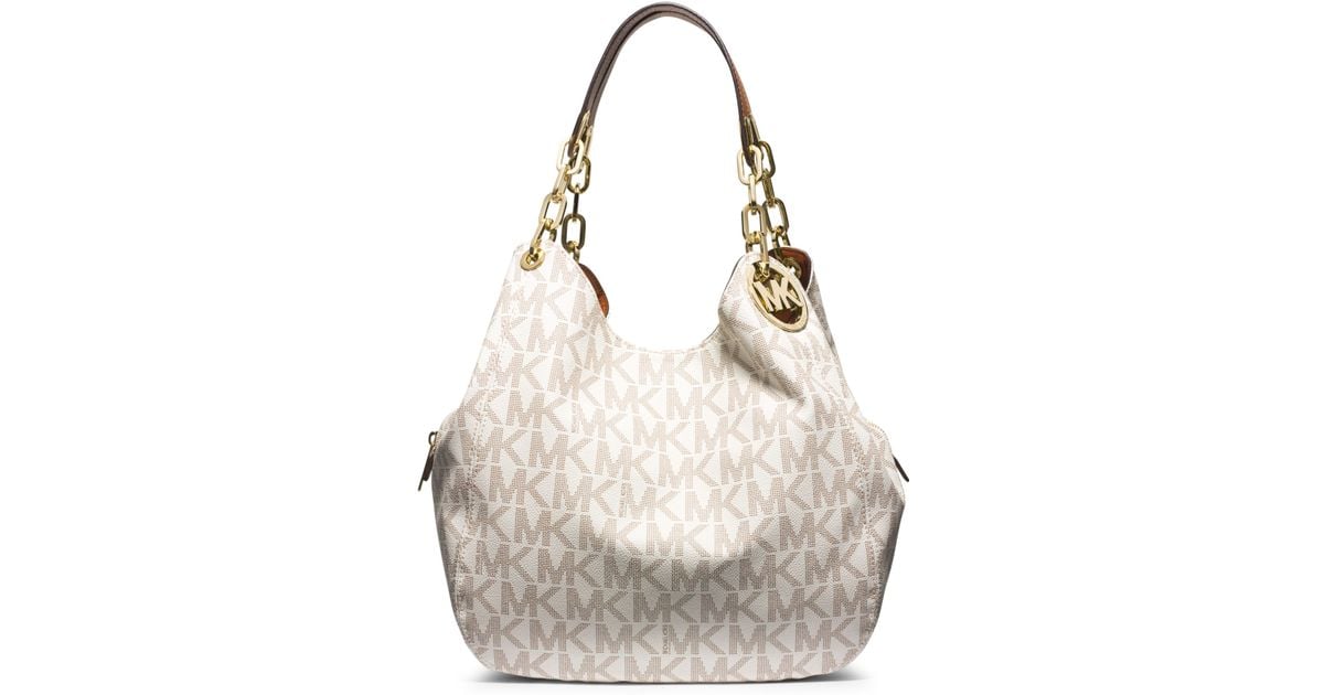 Michael Kors Fulton Large Logo Shoulder Bag in White Lyst