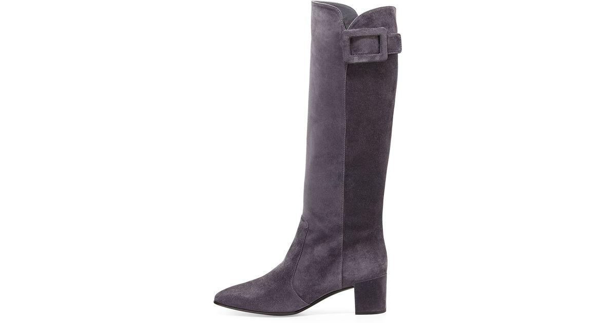roger vivier suede boots