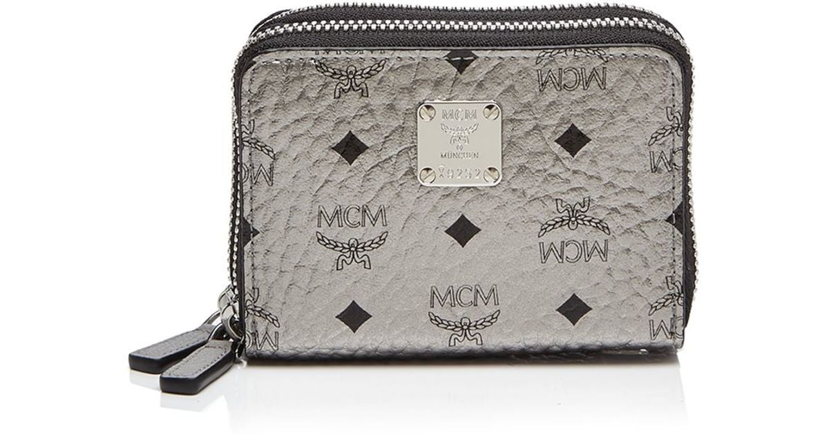 MCM Metallic Color Visetos Zip Small Card Wallet Lyst