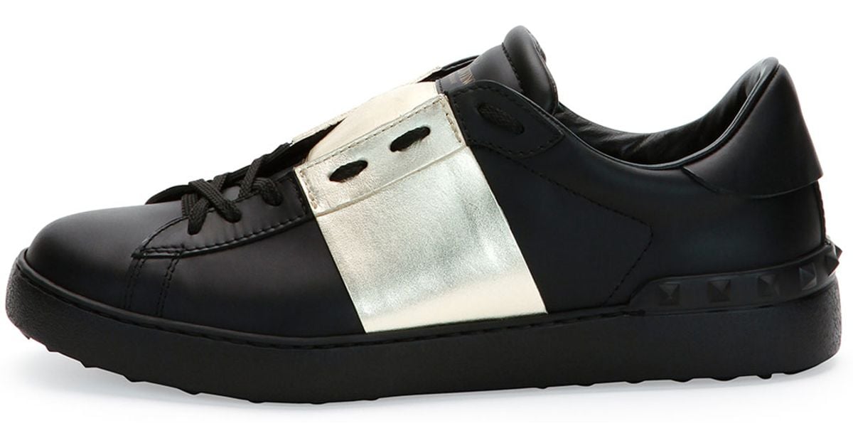 black and gold valentino shoes