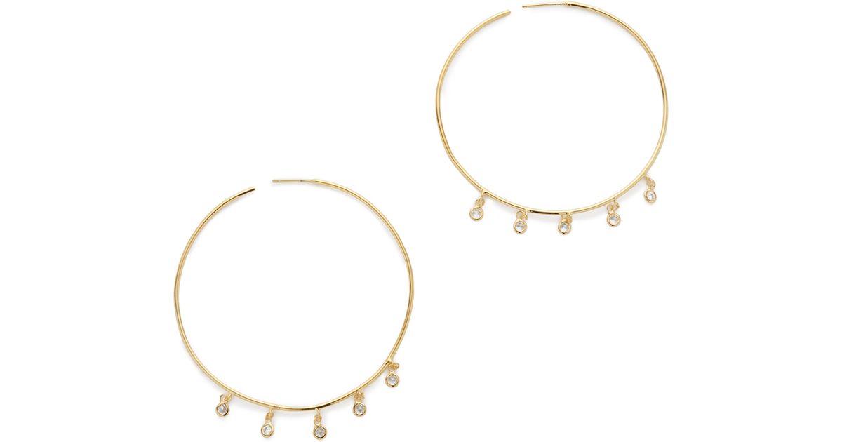 Lyst Jacquie Aiche Ja Shaker Hoop Earrings In Metallic