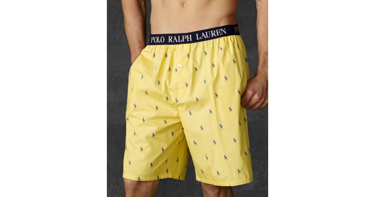 Ralph Lauren Polo Mens Polo Player Pajama Shorts in Yellow for Men | Lyst