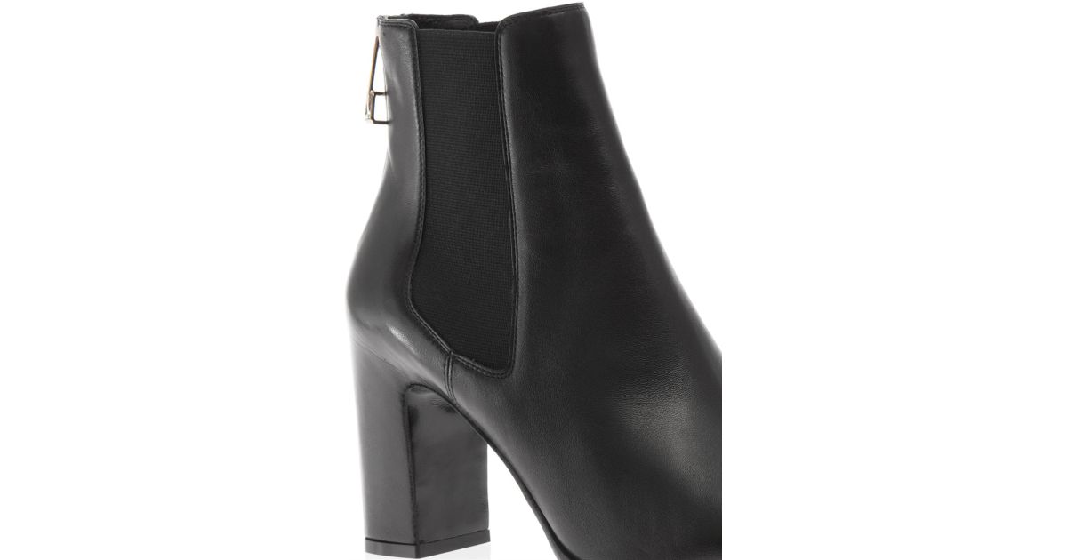 Balenciaga Zip-Back Leather Ankle Boots in Black | Lyst