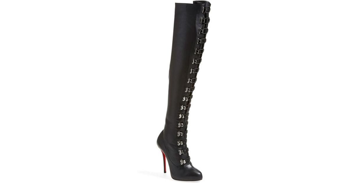 Christian louboutin \u0026#39;top Croche\u0026#39; Over The Knee Boot in Black ...
