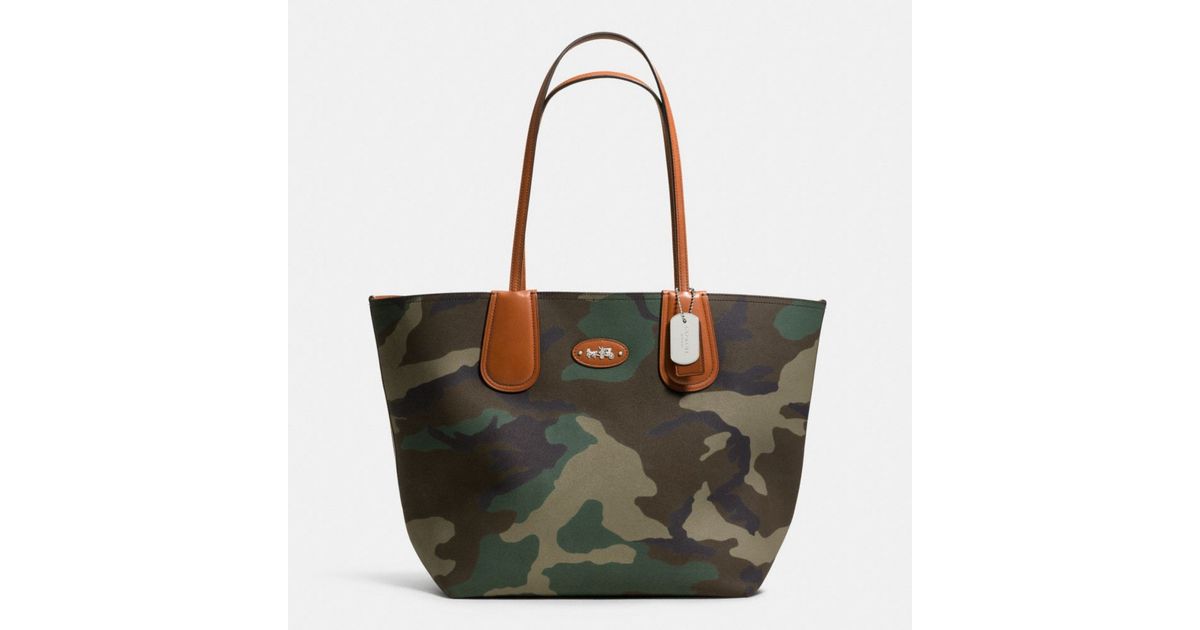 coach reversible camo tote