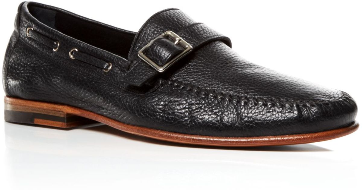 Bally Side Buckle Loafers in Black for Men Lyst