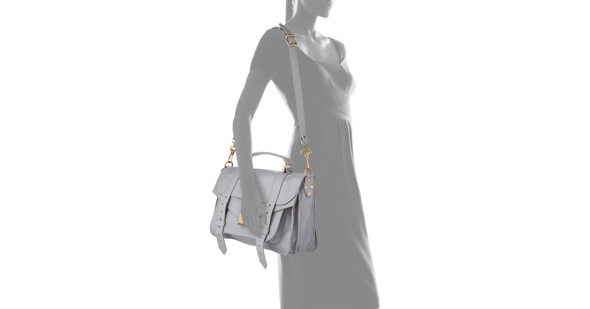 gray satchel bag