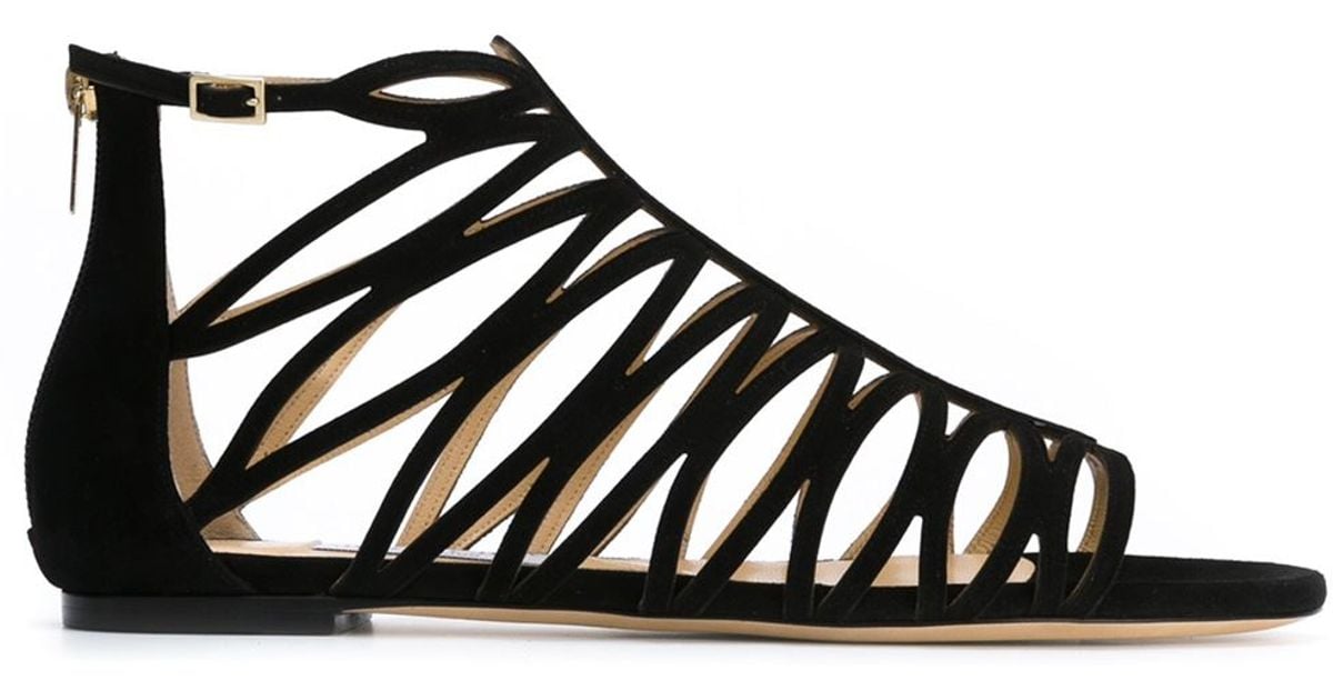 striped flat sandals