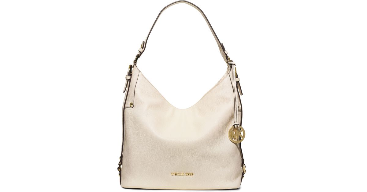 Lyst Michael Kors Bedford Large Leather Shoulder Bag In White