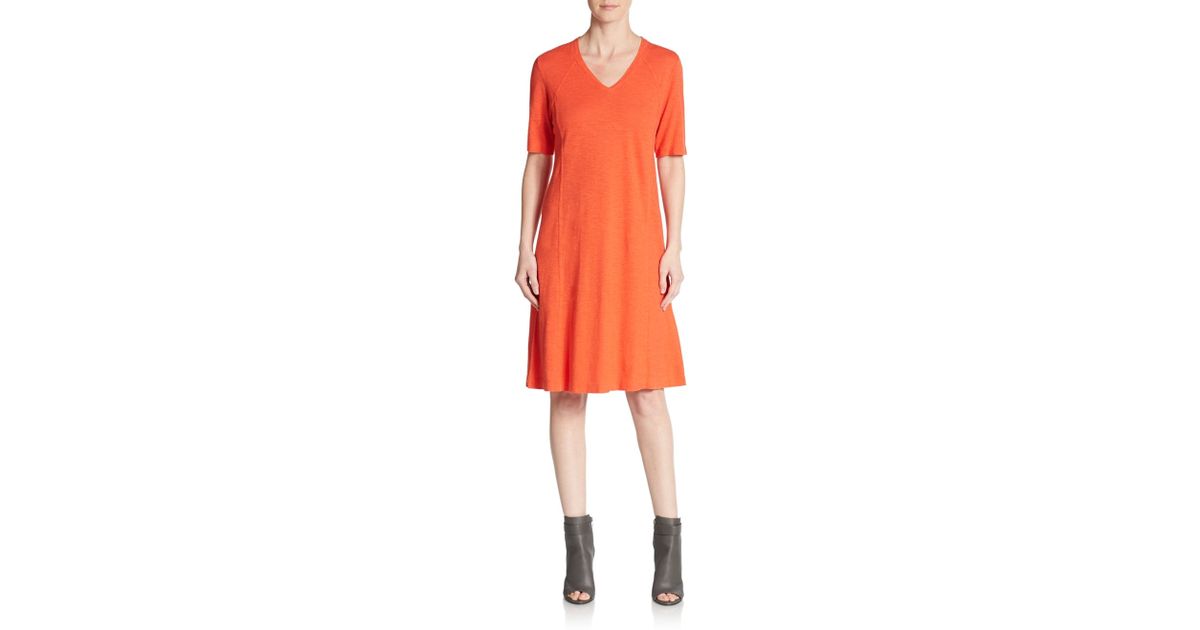 eileen fisher orange dress