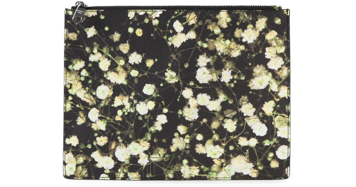 Givenchy Floral Print Clutch in Black 