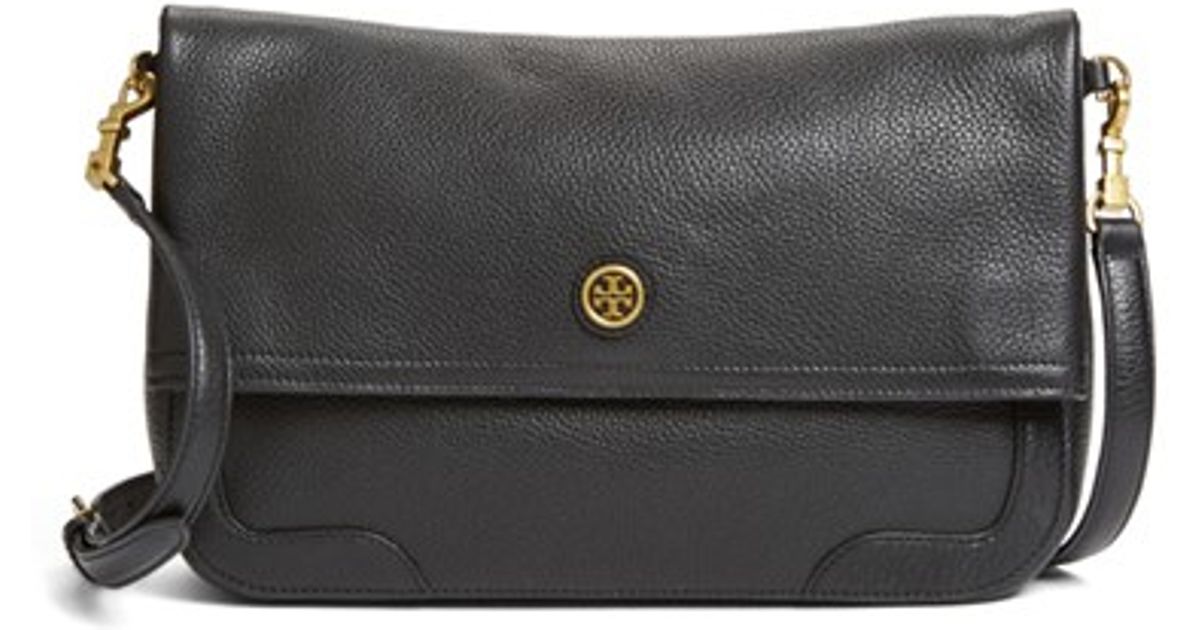 Tory Burch Black Frances Leather Messenger Bag