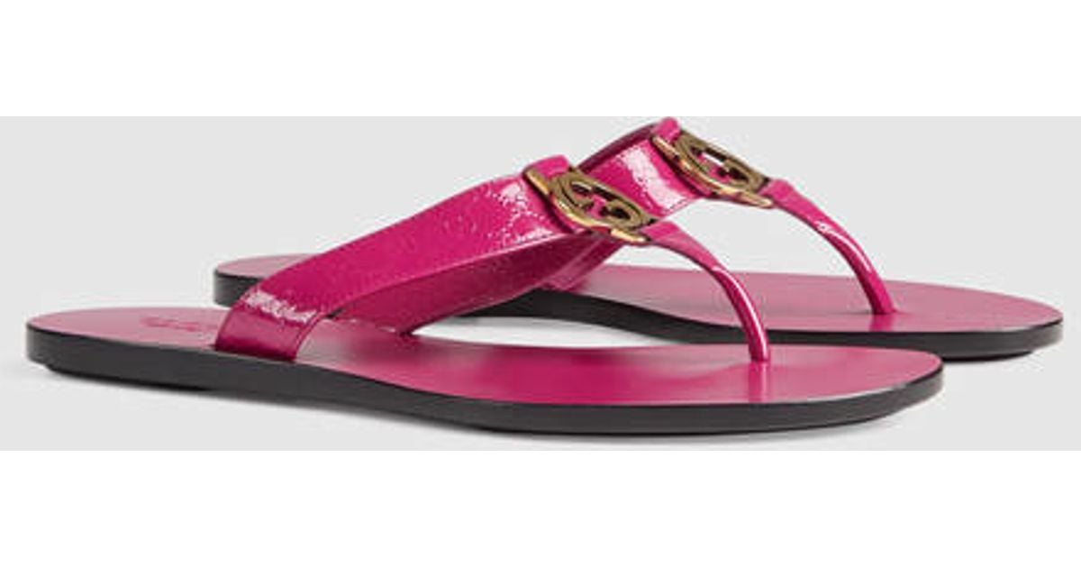 fuchsia gucci slides
