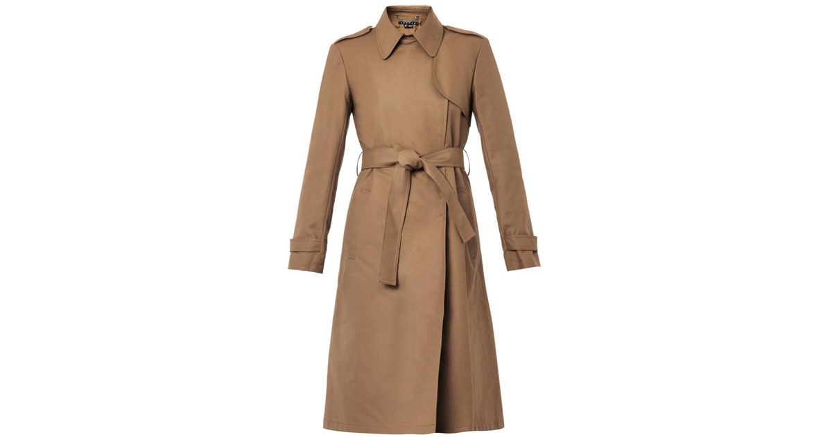 Theory Ashling Cotton Trench Coat in Brown | Lyst
