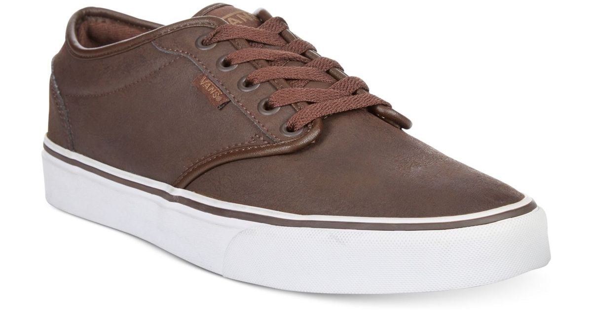 Vans Atwood Buck Leather Sneakers in Espresso/White (Brown) for Men | Lyst
