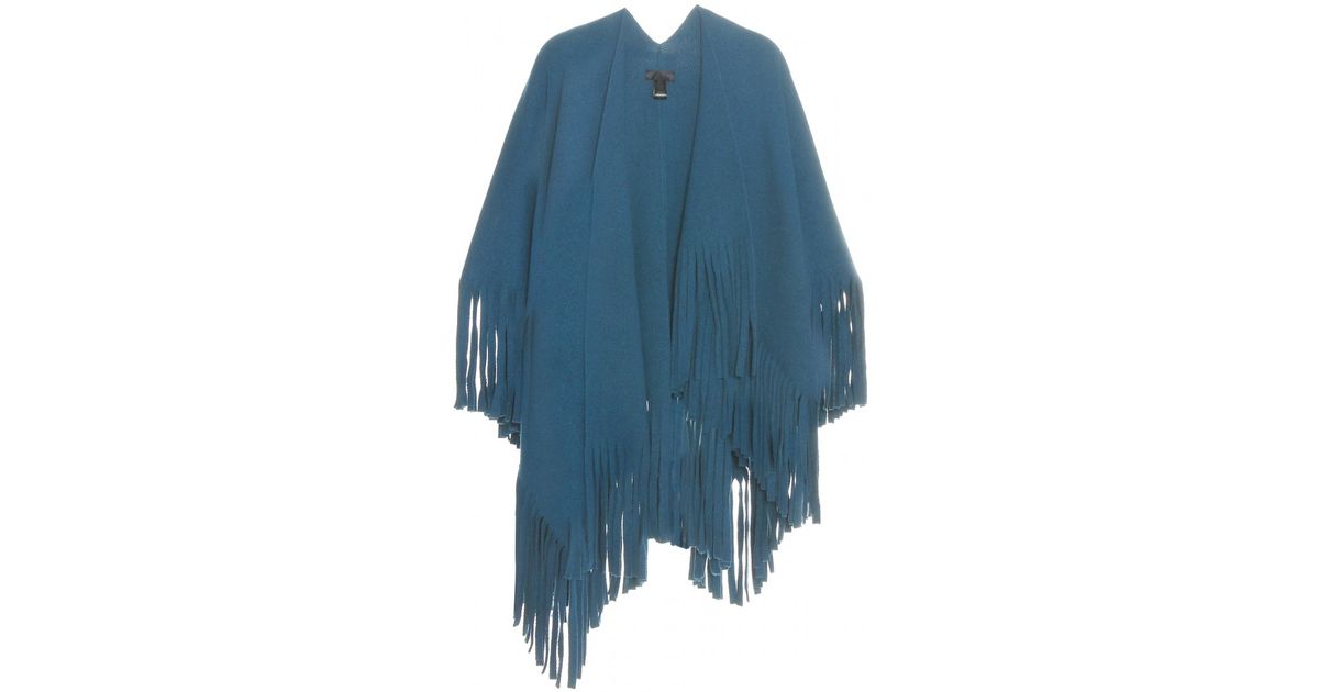Burberry Prorsum Wool Blend Cape In Blue Lyst