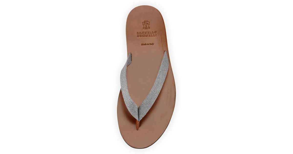 mens leather sole flip flops