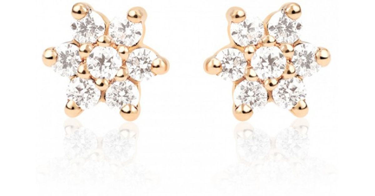 Lyst Ginette Ny Diamond Star Stud Earrings In Metallic