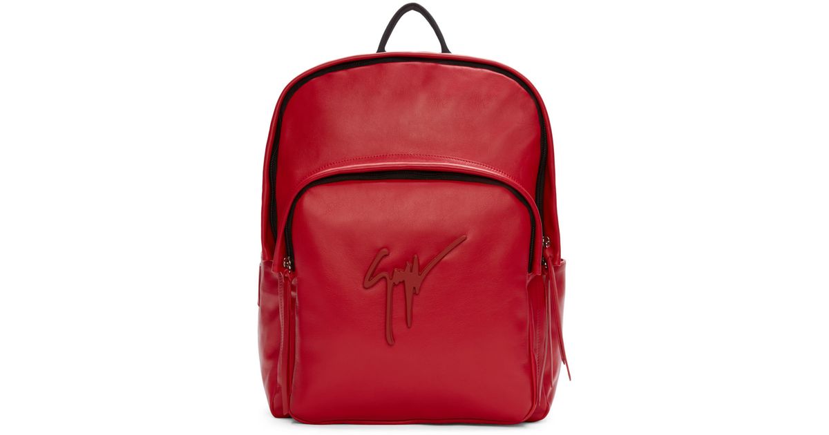 Giuseppe Zanotti Red Leather Logo Backpack for Men | Lyst