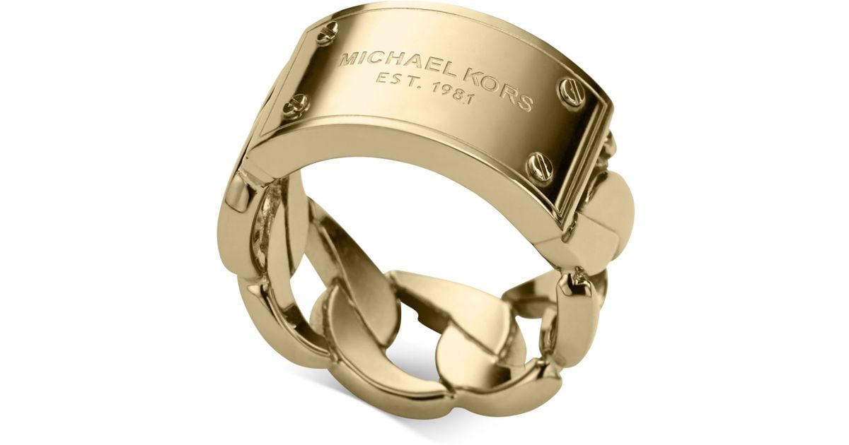 michael kors logo plaque ring