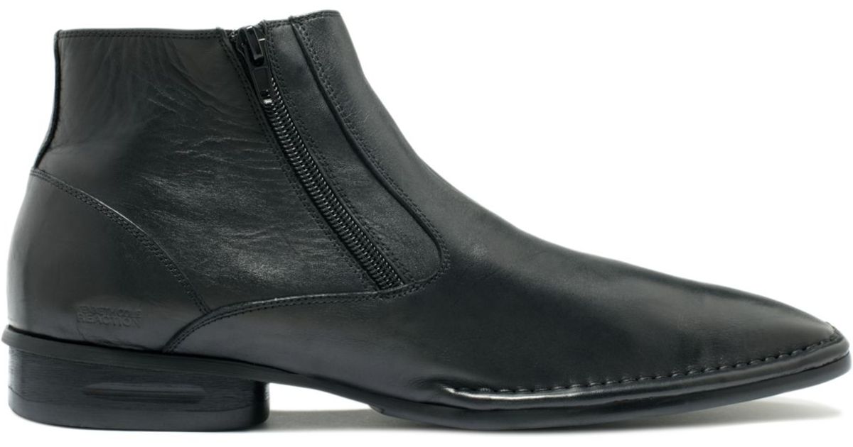 Kenneth Cole Reaction Central Plan Double Zip Boots in Black for Men | Lyst