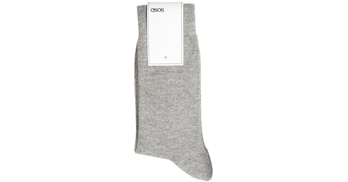 ASOS Metallic Sock in Silver in Gray for Men Lyst