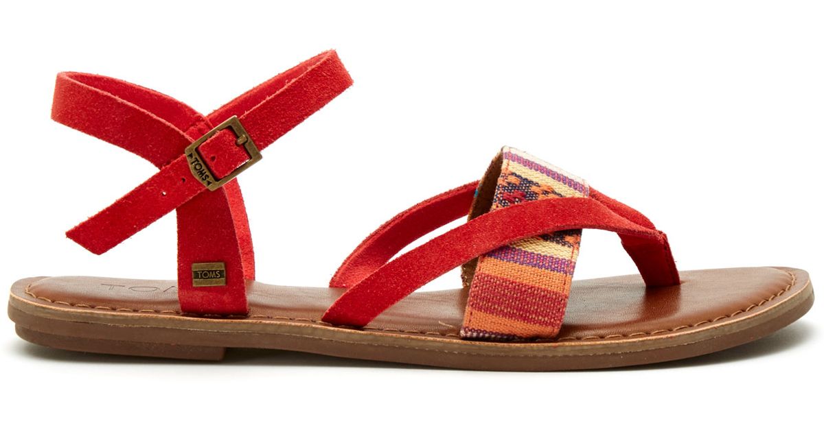 toms red sandals