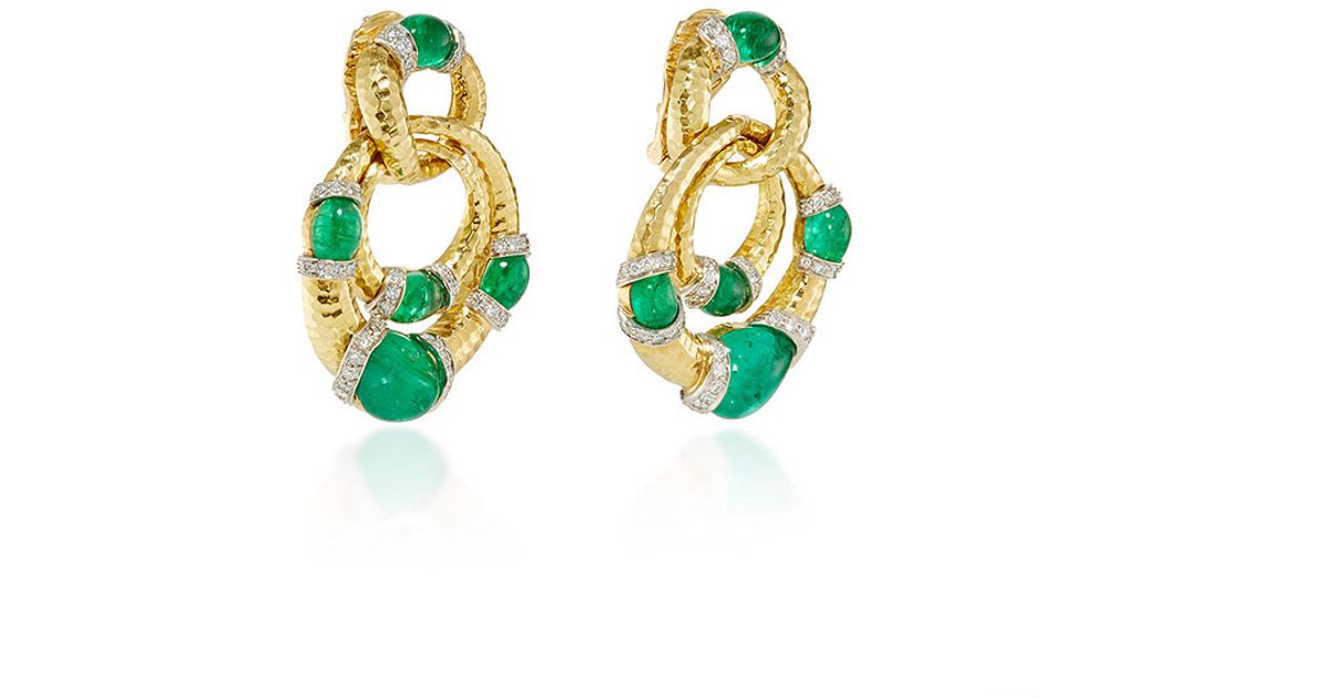 Lyst David Webb Emerald Earrings In Green