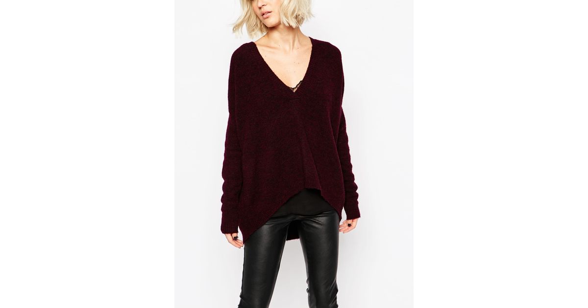 Gestuz Gaby Pullover With V-neck in Purple - Lyst