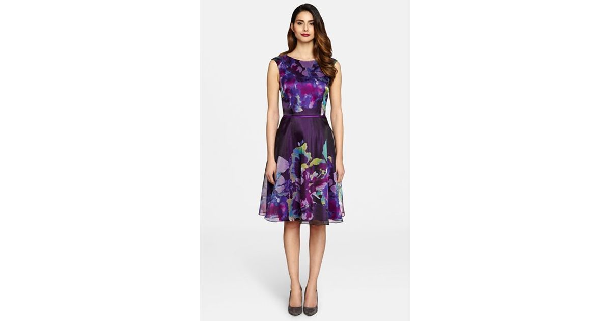 tahari purple dress