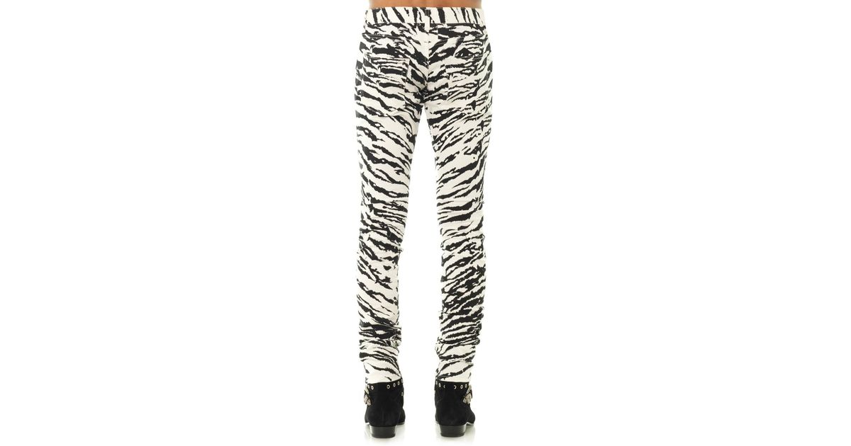 zebra pattern jeans