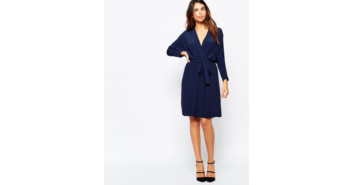 navy blue kimono dress