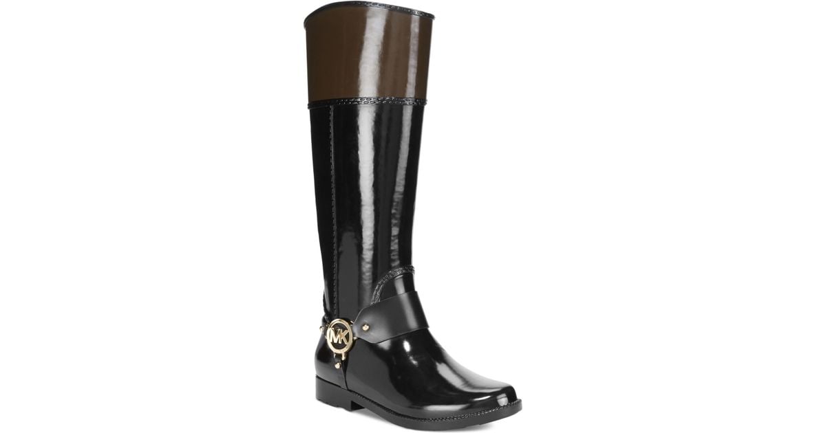 Michael Kors Michael Fulton Harness Rain Boots in Black | Lyst