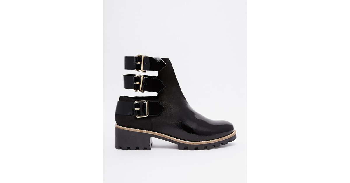 cut out flat ankle boots