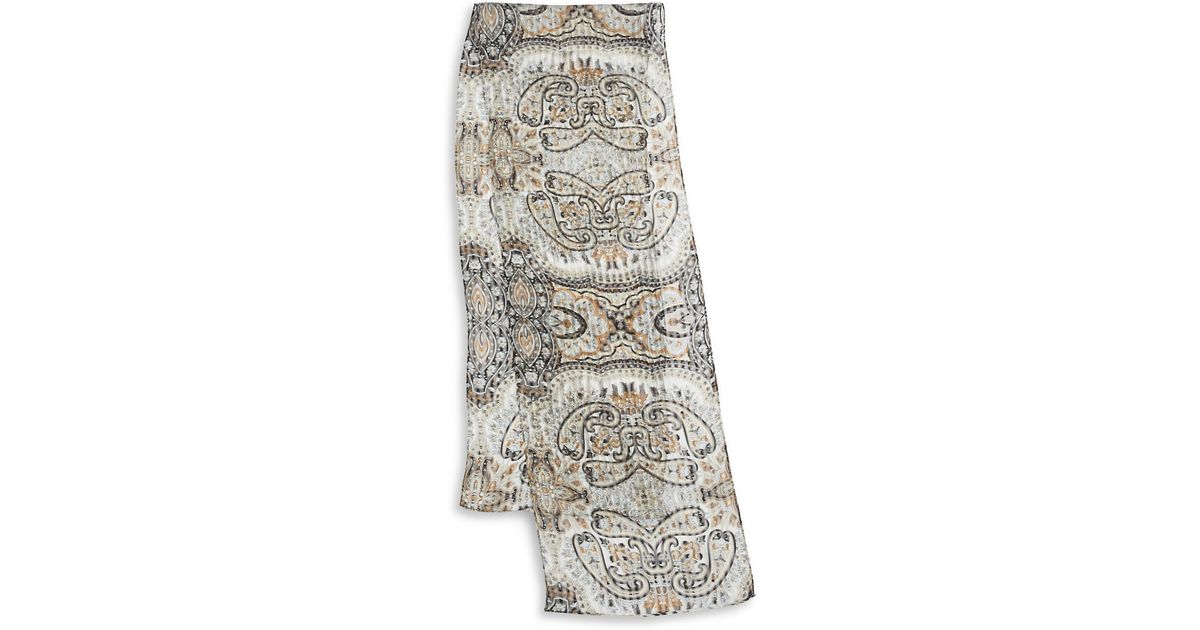 silk hair paisley Paisley Black Lyst Scarf   Silk in Echo