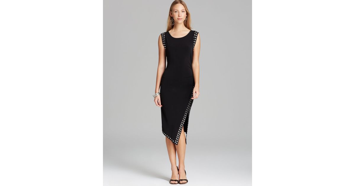 michael michael kors studded asymmetrical hem dress