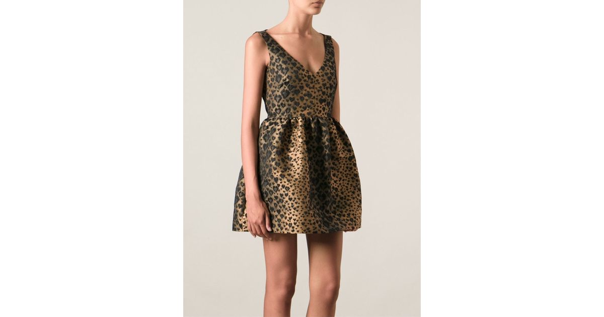 RED Valentino Leopard Print Dress in Brown - Lyst