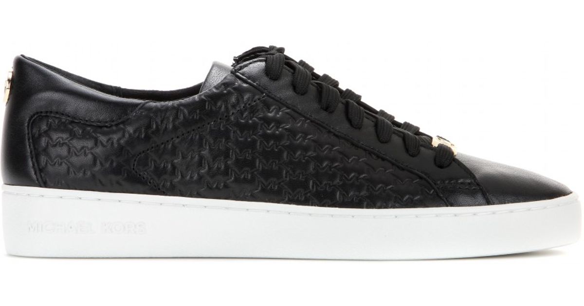 MICHAEL Michael Kors Colby Leather Sneakers in Black | Lyst