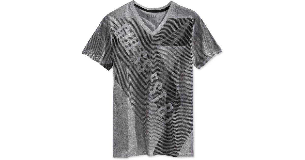 guess men's v neck t shirts